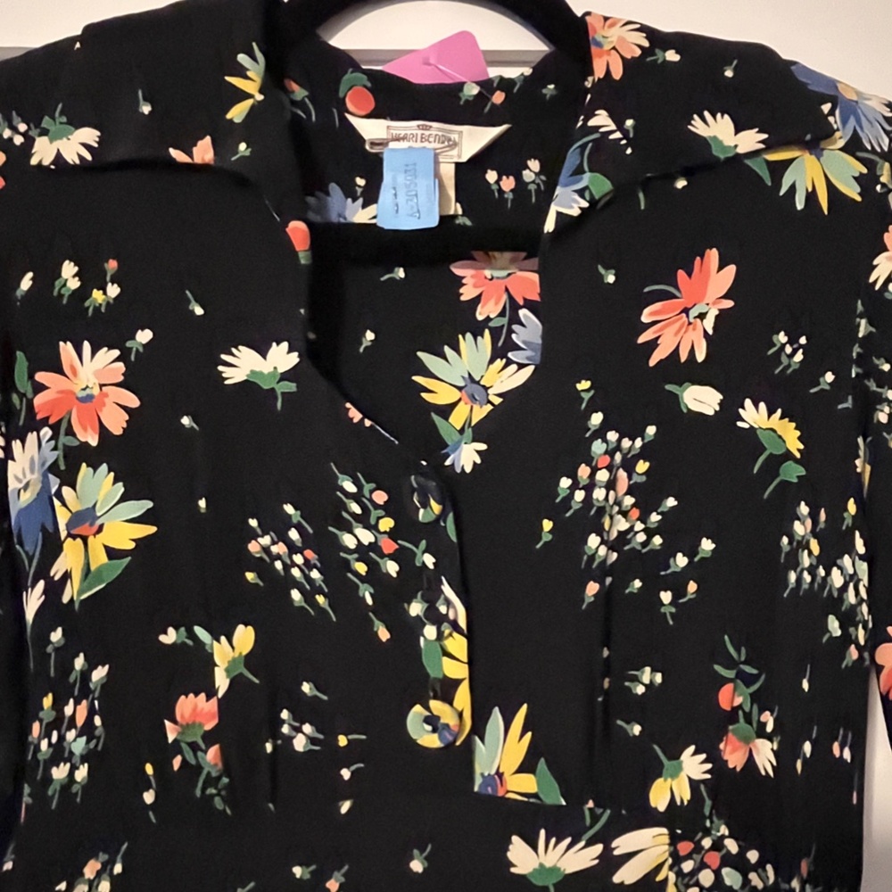 Vintage Ossie Clark/Celia Birtwell-style floral print silk crepe maxi dress - Picture 2 of 5